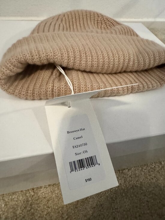 NWT Ulla Johnson 100% Cashmere Ribbed Hat- Camel main image 6